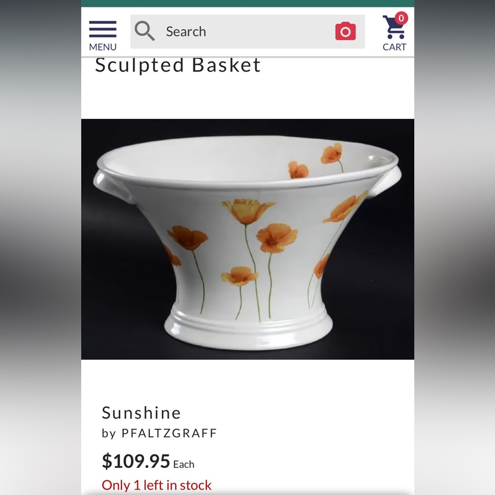 New in package Pfaltzgraff Sunshine sculpted dish